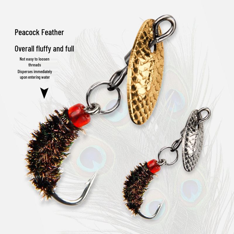 Modified Fly Fishing Hooks: Flat Vibration Spinner, Dragon Scale Micro Lures for Mandarin Fish & Crucian Carp