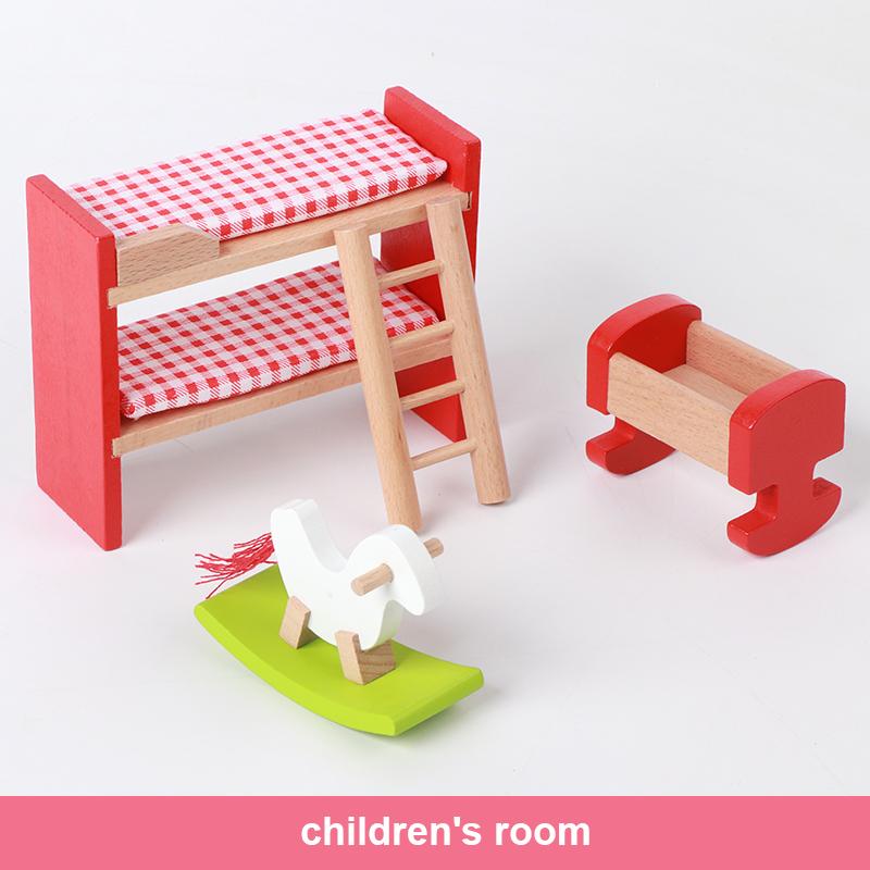Wooden Mini Furniture Sets Kids Children House Play Toy - Bedroom, Living Room, Kitchen, Bathroom Accessories Boys Girl Gifts