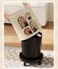 Retro Style High-End Trash Can with Wheels - Large Capacity for Living Room & Bathroom