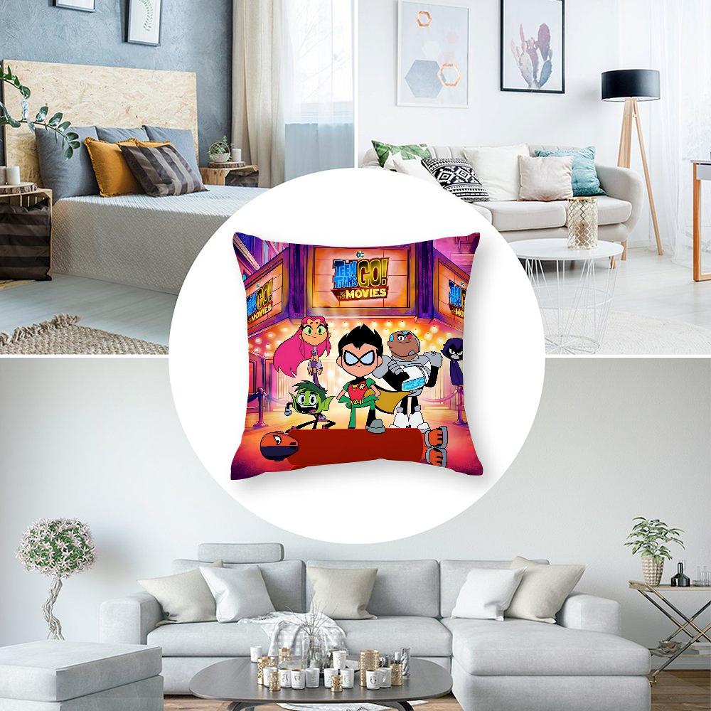 T-Teen T-Titans Go Pillow Case Plush Fabric Soft Double Sided Print Sofa Cushion Cover Throw Pillow Covers