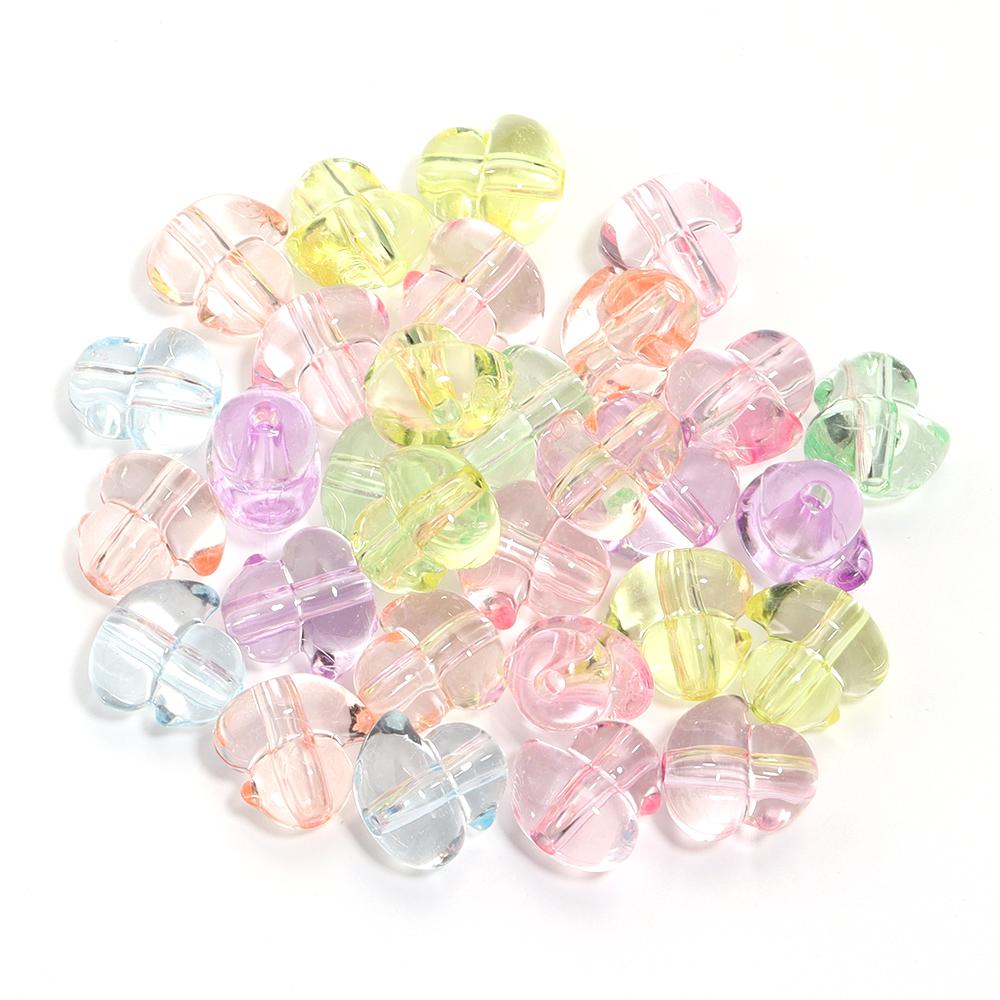 

50pcs 14x15mm Cute Duck Acrylic Beads Colorful Cartoon Animal Loose Beads For Jewelry Making DIY Necklace Bracelets Accessories прозорий