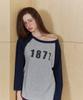 STMG 1877 Raglan One-Shoulder T-Shirt Gray/Navy