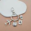 Alloy DIY Travel Keychain Set: Camera, Airplane, Globe, Passport Pendants