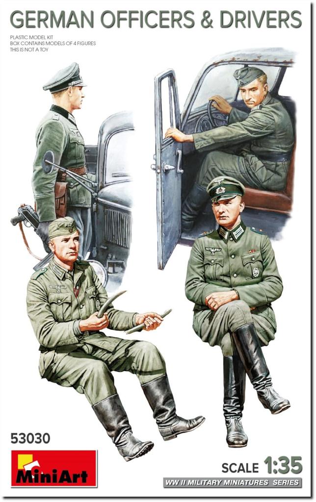 Miniart German Officer and 4 Plastic MA53030 1/35 Driver, Figures, Model, (People)
