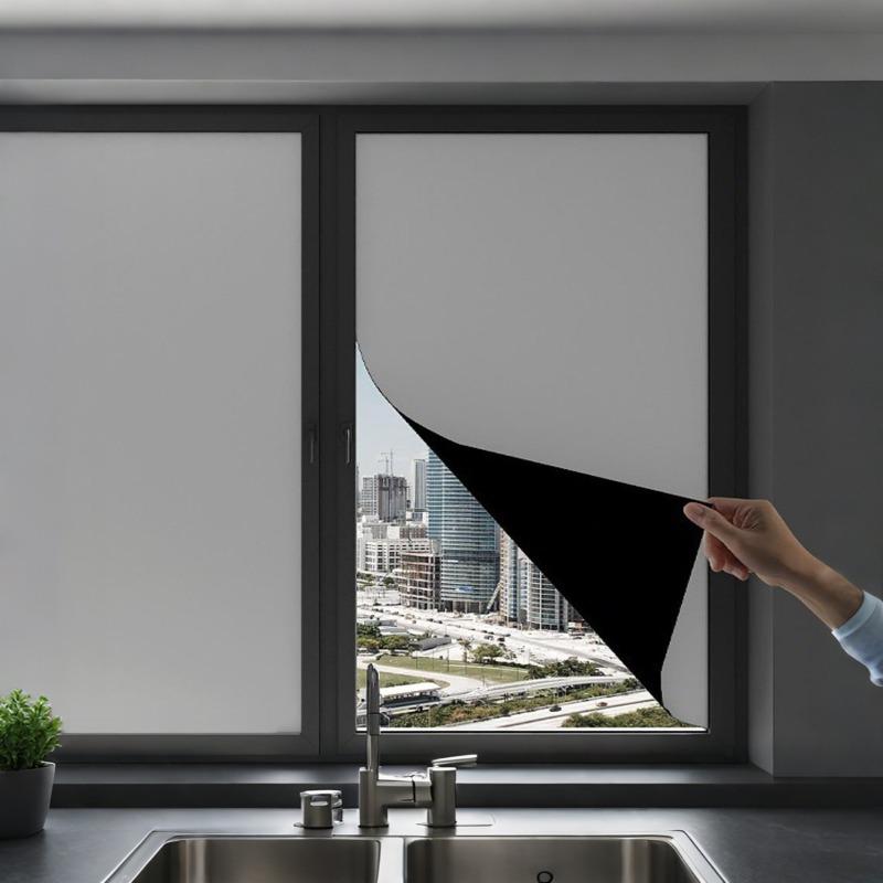 1PC Portable Blackout Curtains for Bedroom, Easy Install No Drill Blackout Shades&Blinds for Indoor Windows Self Adhesive Tapes
