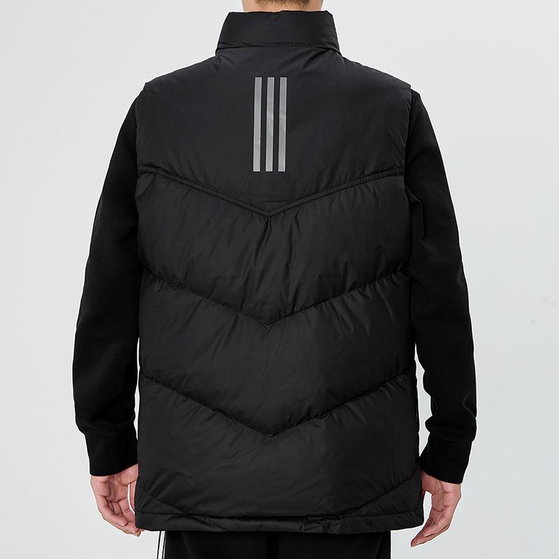 Adidas გარე თბილი საყელოიანი პუხის ჟილეტი მამაკაცებისთვის გარე ტანსაცმელი შავი H20775