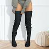 1 Pereche Șosete Tricotate Culoare Solidă Design Ajurat Peste Genunchi Șosete Respirabile Confortabile Design High-Top Șosete Toamnă Iarnă