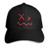 Red XSwirl Smile Face Line Art Baseball Cap Luxury Cap Mountaineering Beach Beach Outing Unisexs Baseball Womens