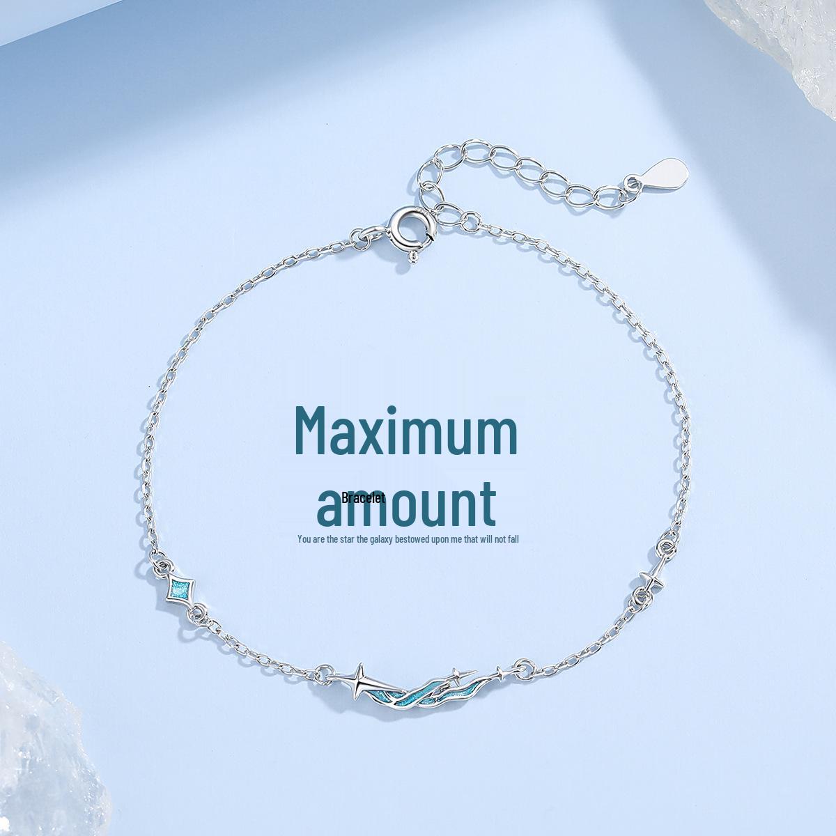 Tichia S925 Sterling Silver Polaris Necklace: Exquisite Starburst Enamel Design, Versatile for Women S925 Silver