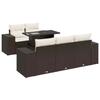 VidaXL Garden Lounge Set with Cushions 6 Pcs Brown Braided Resin 3326734