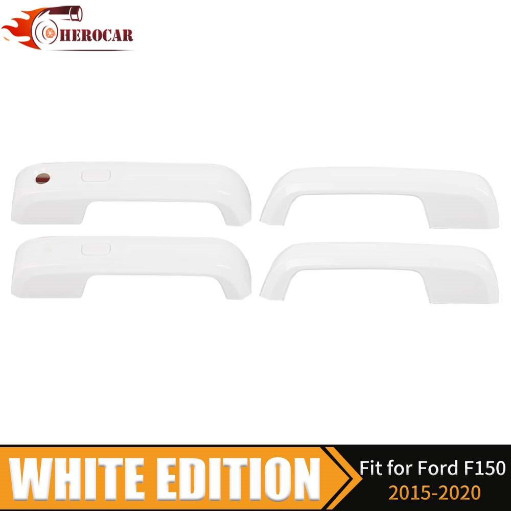 4PCS For 2015-18 2019 2020 FORD F150 Door Handle COVERS Oxford White Accessories