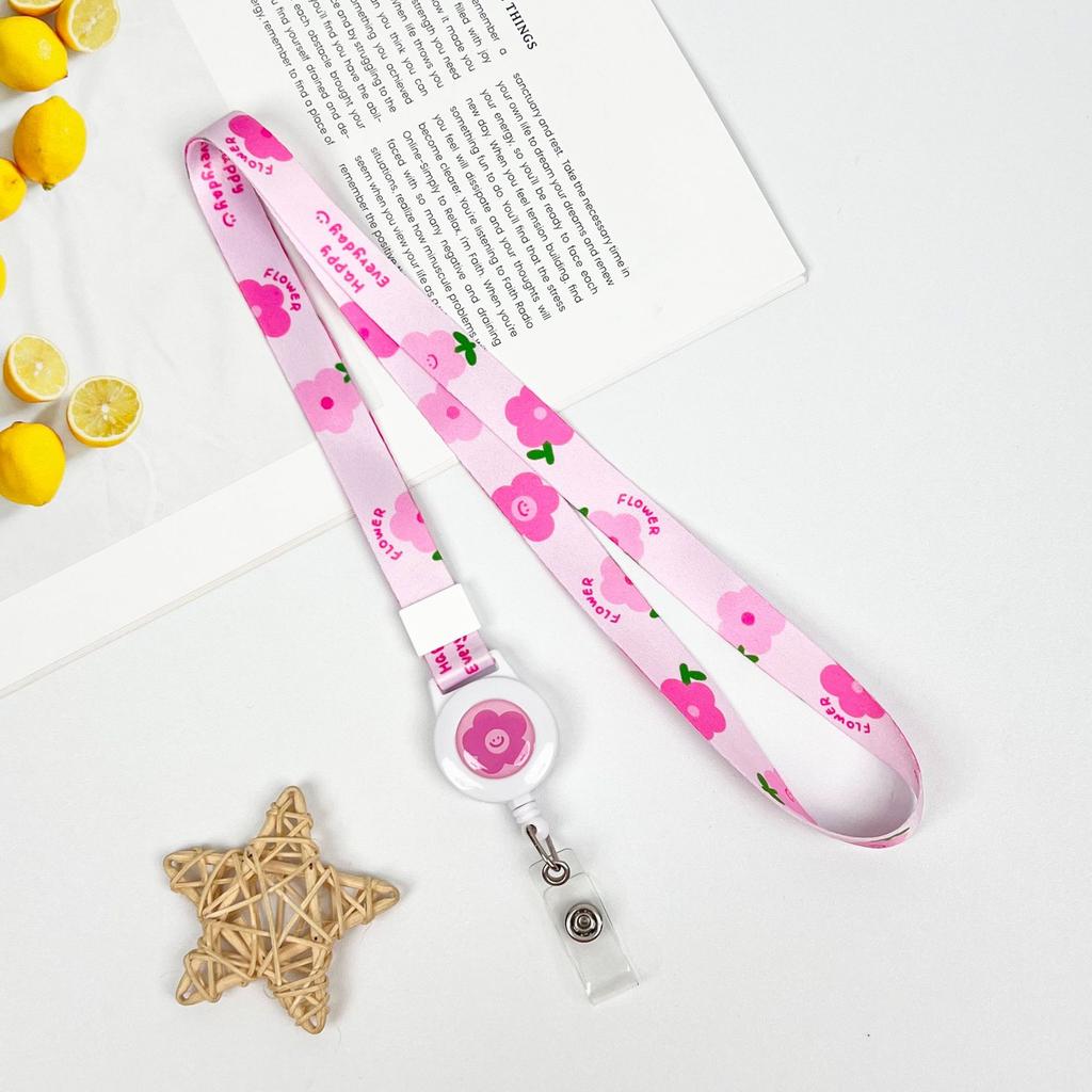 Cartoon Teleskopische Leichtziehbare Schnalle Lanyard Studenten Anti-Verlust Kartenhalter Halsband Langes Seil Arbeits Namensschild Namensschild Lanyard