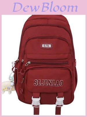 Sac à dos scolaire en nylon avec design pour élèves du collège et rangement pour ordinateur portable