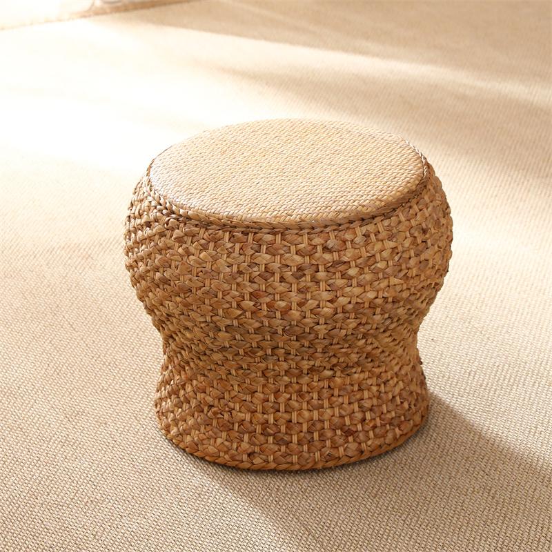 Klassischer runder Rattan-Sitzhocker für Wohnzimmer-Teetisch-Schminkbank-Schlafzimmer-Musizierpraxis-Sitz Guzheng-Klavierhocker