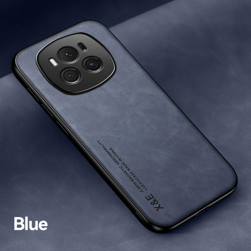 

Розкішний чохол з ПУ шкіри для Honor Magic 6 Pro Задня кришка Магнітний автомобільний тримач Силіконовий захисний чохол для телефону для Honor Magic6 Pro Honor Magic 6 Pro