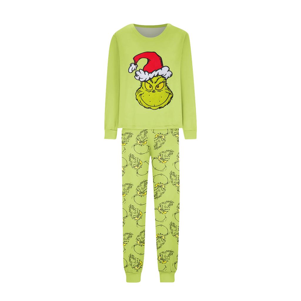 Print Cute Family Set Pajamas, Home Clothes, Family Set Long Sleeve Top Pants Set