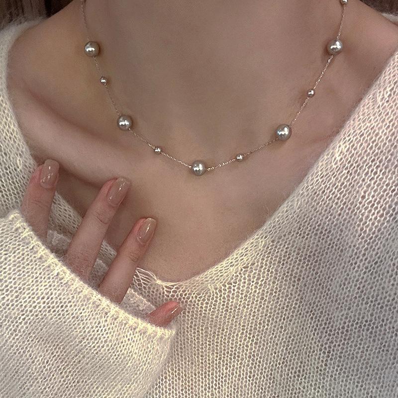 

Регулируемое ожерелье Gypsy Pearl Французская легкая роскошь Премиальная ключичная цепочка Модные нишевые вещи с индивидуальностью