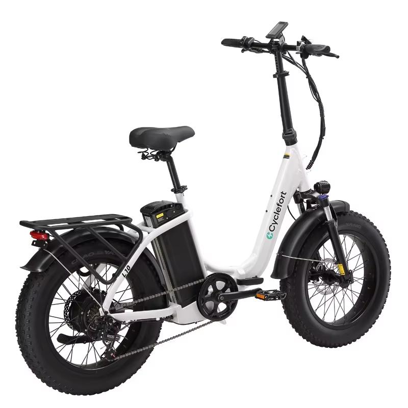 Cyclefort L10 City Folding Electric Bike With Seat 20 Inch Fat Tires Off-Road E-Bike 48V20Ah Battery 500W Motor Urban Commuting Electric Bicycle