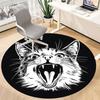 1pc Feline Expression Office Round Area Rug, Under Office Chairs Bedroom Living Room Home Decor, Room Deco, Available in Various Sizes