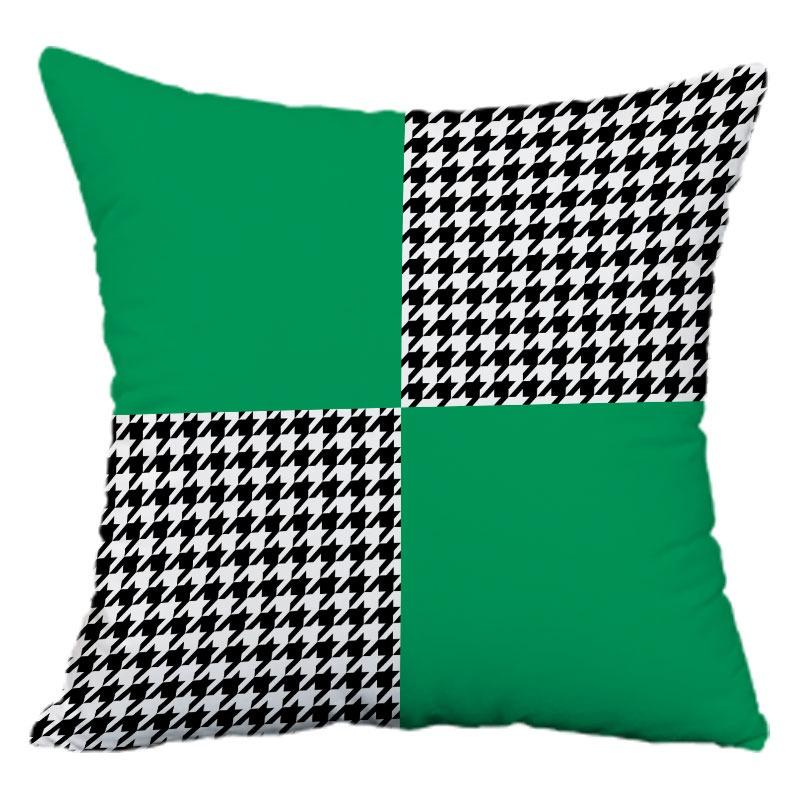 Green and Yellow Geometric Pillowcase Dormitory Decoration Office Living Room Sofa Home Pillowcase