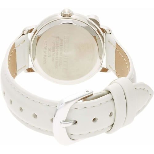 Citizen Hodinky Q&Q Analog Hello Kitty voděodolný kožený řemínek vyrobený v Japonsku 0001N002 dámská bílá