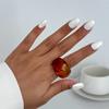 Retro Stackable Transparent Resin Ring: Colorful Arc Wide Band