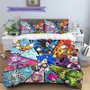 Hedgehog Sonic Patterned Pillowcase & Duvet Cover Set Bedroom Modern Decor Anime Bedding Special Gift for Fans.-TING