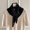 Knitted Scarf Women  Wool Winter Warm Scarves Bright Solid Color Design Thickened Shawl Soft Triangle Pure Wool Neck