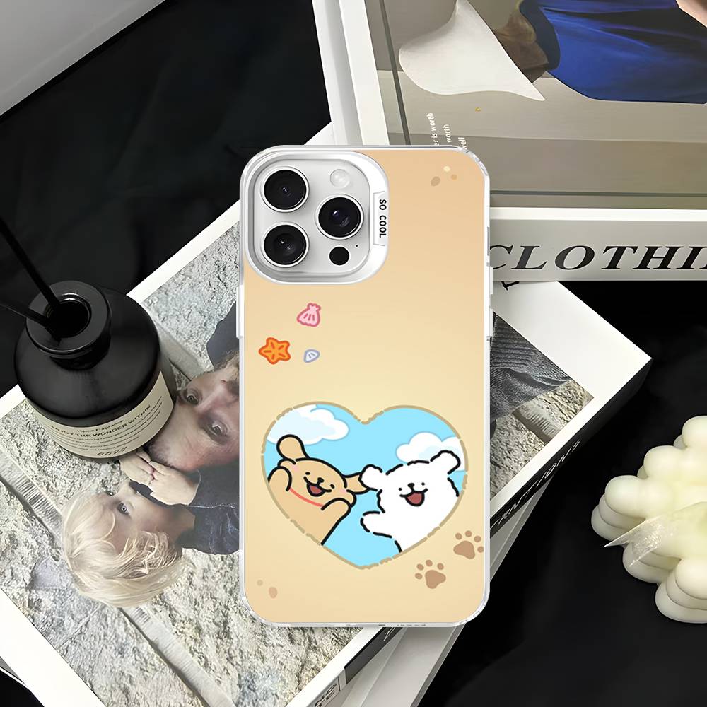 Lovely Line Dog Maltese Phone Cases For iPhone 17 16 15 14 13 12 11 Plus Pro Max Colorful Case