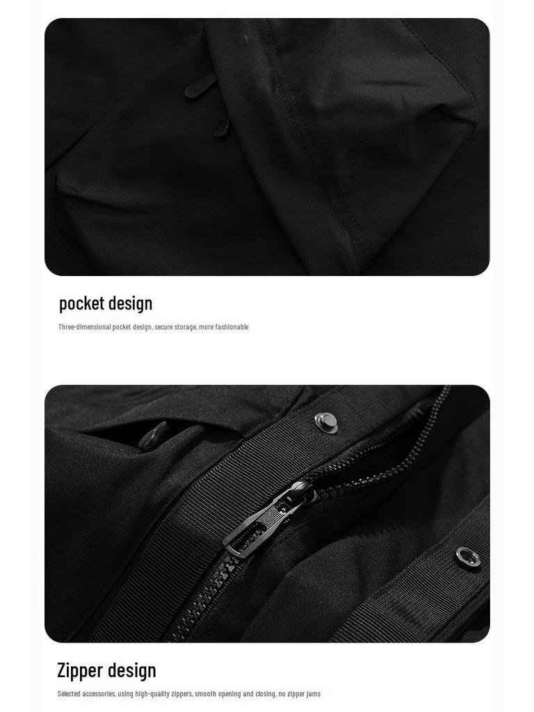 Men's Youth Casual Autumn 3D Multi-Pocket Windbreaker Jacket