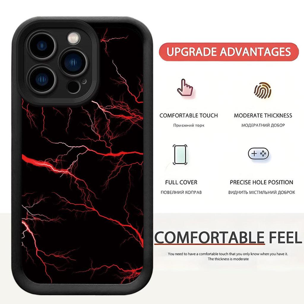 Red Glow Staircase Black Groove iPhone 14/15/16/17 Pro Max Phone Case