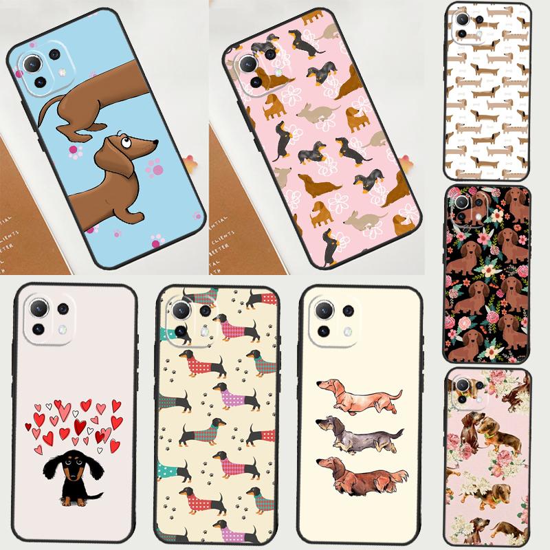 Cartoon Dachshund Dog Case For POCO F5 X3 X5 Pro X4 F4 GT C40 M5s F3 Cover For Xiaomi 13 12 Lite 12T 11T Pro 12X