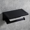 WC Paper Holder with Shelf 304 Stainless Steel Brushed Gold Black Kitchen Toilet Paper Storage Rack Bathroom Tissue Roll Hanger