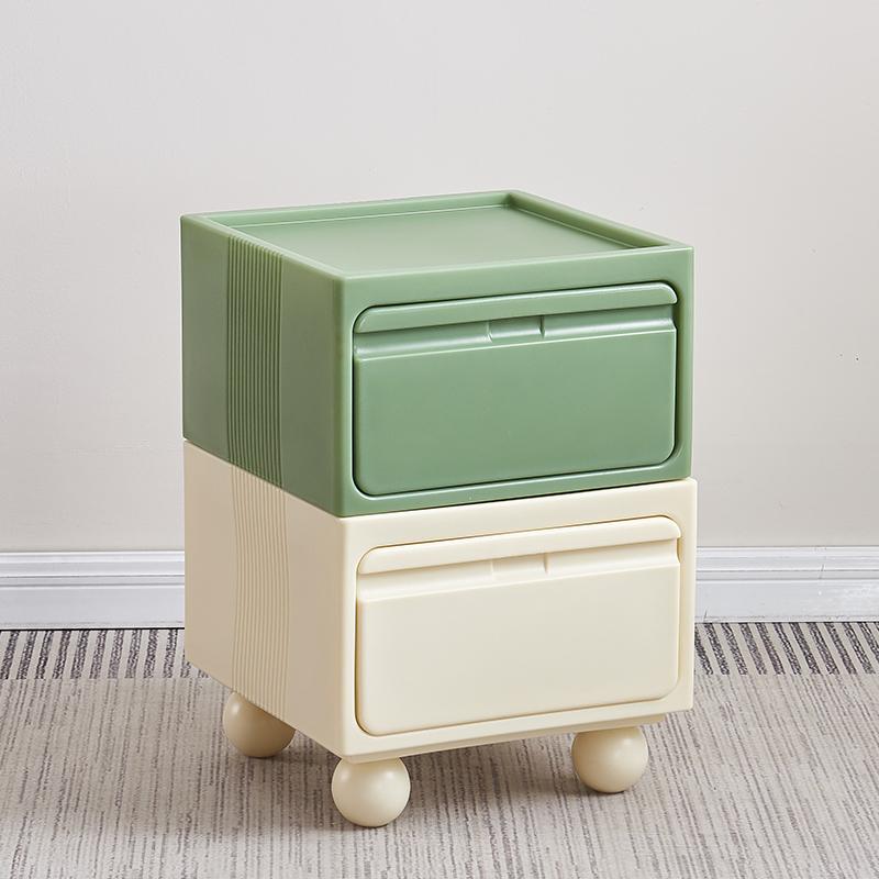 Multi-Layer Plastic Drawer Cabinet Bedside Storage Organizer for Children's Room And Bedrooms Compact Storage Unit for Small Spa