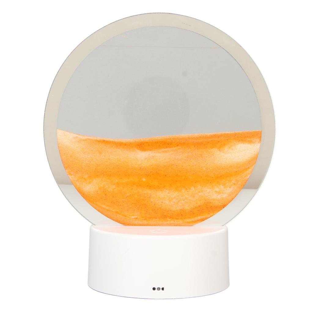 Moving Sand Art Round Frame 3D Transparent Glass Battery USB Powered Lights Dynamic Sand Picture for Family Cafe