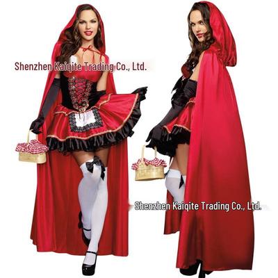 Capa de Reina Caperucita Roja Europea y Americana para Escenario y Halloween