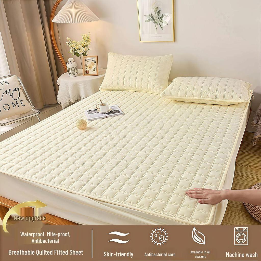 Class A Waterproof Quilted Mattress Protector - Double Bed, Breathable & Anti-Wetting Bedspread