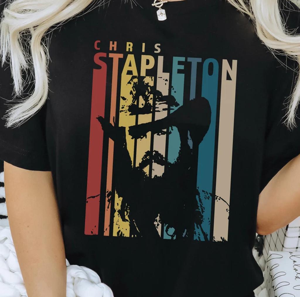 Chris Stapleton T-Shirt Mens Womens Tees Top Tops Tee Black Unisex Tee All Sizes S-4XL Short Sleeve
