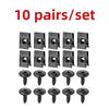 10/20/50pairs Screws Plus Metal U-Bolt Clips for Car Body Bumper Baffle Fasteners Threaded Clips Engine Hood Chassis Hood