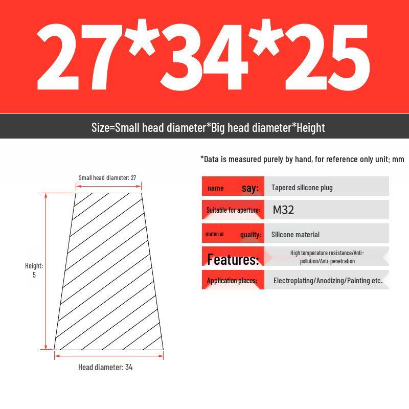 High-Temperature Resistant Silicone Tapered Stopper with Threaded Hole Plug for Sealing and Oxidation Protection