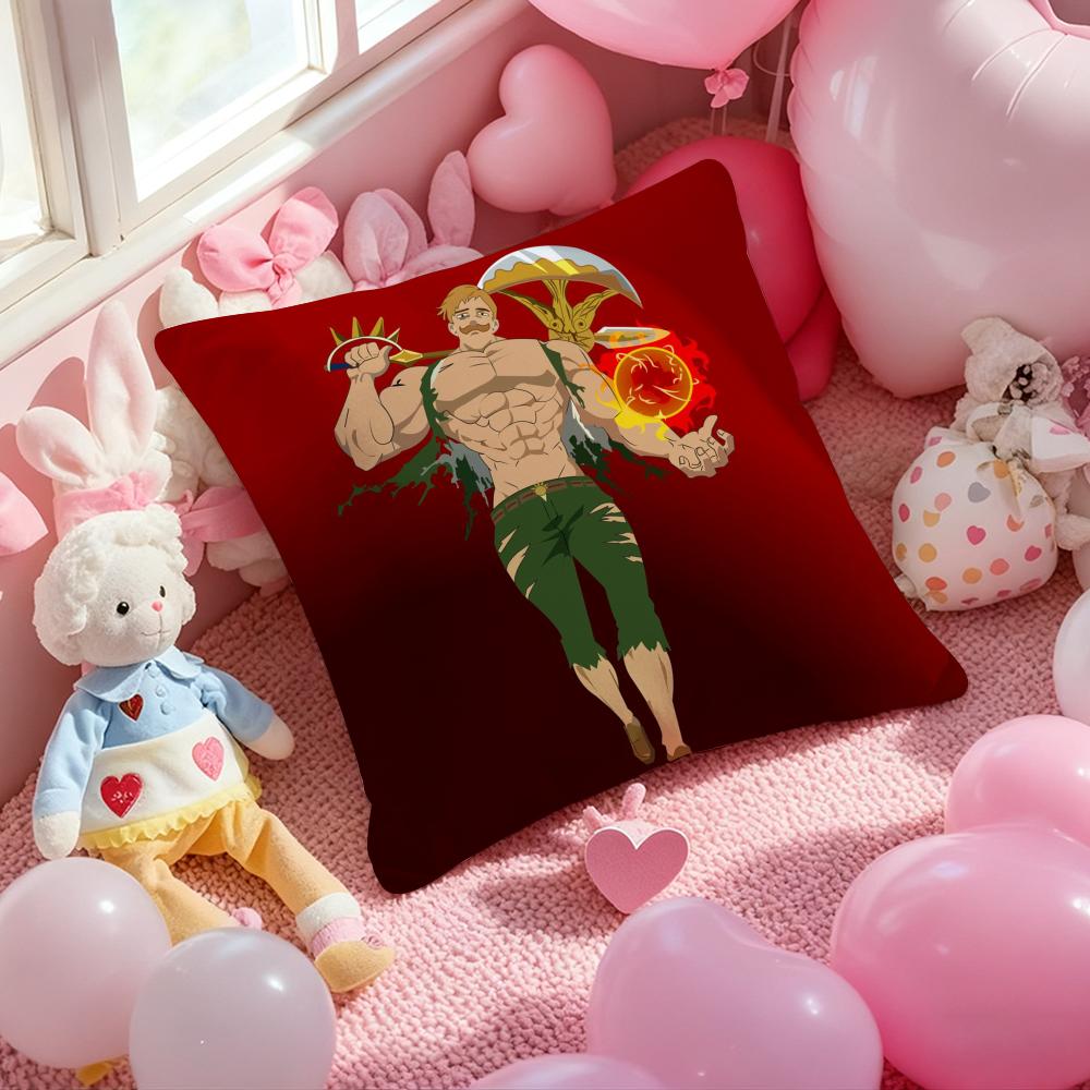 Anime The SSeven DDeadly Pillow Case Soft Plush Fabric DoubleSided Printed Cushion Cover Warm Winter Sofa Pillow Case