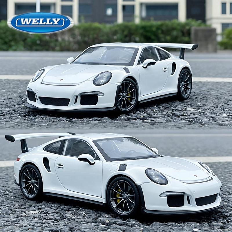 WELLY 1:24 Porsche 911 GT3 RS Alloy Sports Car Model Diecast Metal Track Racing Car Vehicles Model High Simulation Kids Toy Gift
