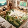 Mushroom Forest Theme Crystal Velvet Floor Rug Personalized Custom Name Text Warm Carpet Home Decoration