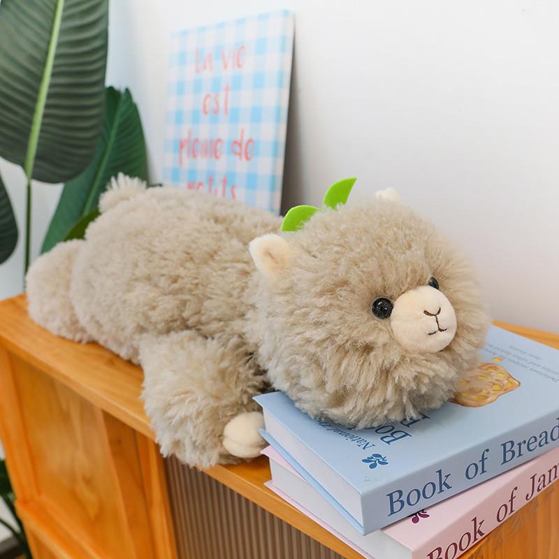 Adorable Soft Long-haired Alpaca Plush Toy Large Fluffy Llama Stuffed Animal бежевый