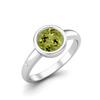 0.85 Ctw Round 925 Sterling Silver Peridot Solitaire Women Wedding Promise Ring