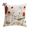 Square Decorative Pillow Shams Floral Embroidered Cushion Cover, Throw Covers Farmhouse Cover for Living Room Sofa Couch Washable