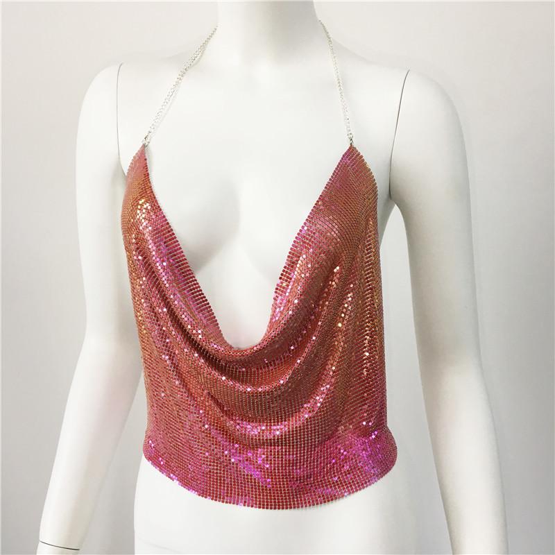 European & American Sexy Sequin Top - Women's Nightclub Party Wear 