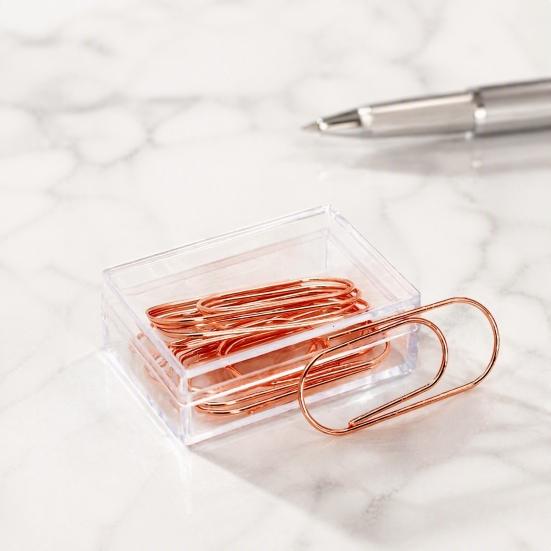 Decorative Metal Clips 10PCS Rose Gold Paper Clips, Cartoon Shape Stationery Gifts for Office Workers Bookmarks, Creative Documents Organizers