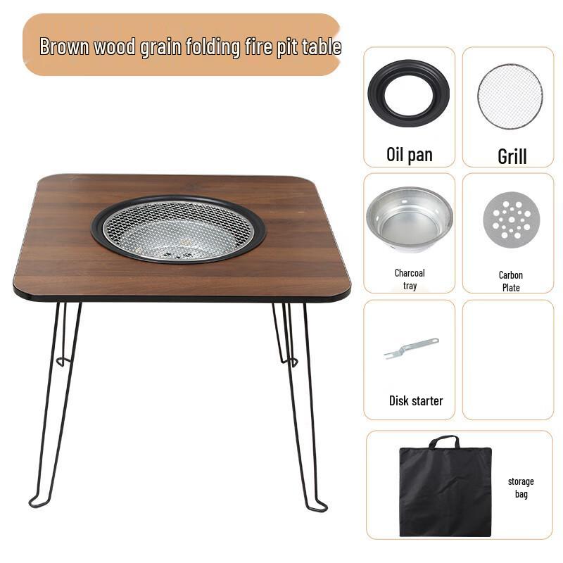 Outdoor Charcoal BBQ Hearth Table Set