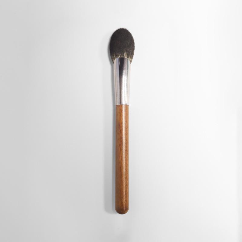 High-End Rosewood Peach Heart Blush & Eyeshadow Brush with Synthetic Bristles
